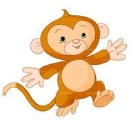 brown cartoon monkey on a white background