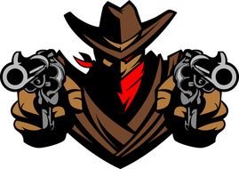 picture of a cowboy with guns
