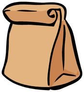 Clip art of Paper lunch bag