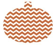 shape with orange chevron pattern