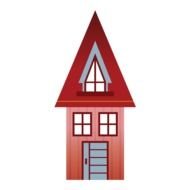 drawing of a wooden house