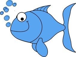 Cartoon blue fish clipart