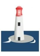 painted white lighthouse on the island