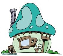 painted fabulous mushroom house