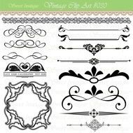wedding patterns and frames on a white background