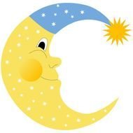Crescent Moon With A Funny Faces Free Teddy Bear