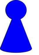 blue chip on a white background