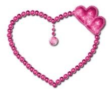painted heart of pink beads