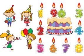 variety of attributes for a birthday as a picture for a clipart