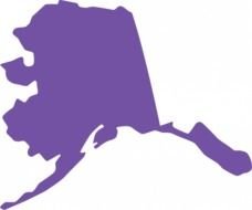 purple silhouette of Alaska state