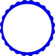 Blue Scallop Circle Frame At Clkercom Vector