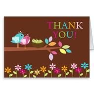 So Very Cute Baby Birds Nest Triplets Shower Thank You Note Card