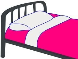 Colorful cartoon bed clipart