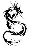 Black dragon tattoo clipart