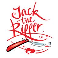 butcher logo with knife and blood