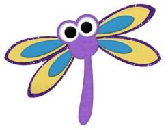 purple dragonfly on a white background