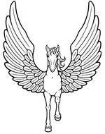 flying unicorn as a graphic image