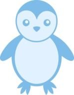 drawing blue penguin
