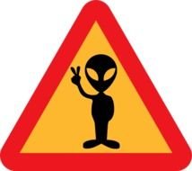Alien Warning Sign drawing