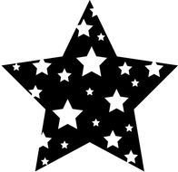 Black and white star with the stars inside it clipart