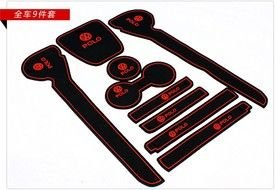 Red Car Door Dash Mat Cup Tank Pad Non Slip Anti 9pcs
