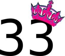 Pink Tilted and number 33 drawing