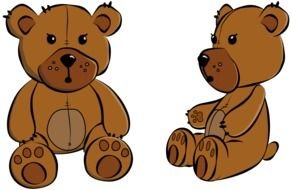 painted two brown teddy bears