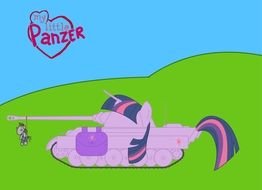 picture with a pony on the green grass