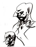 two male portraits, fantasy drawing