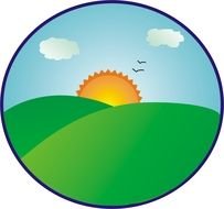 sun on a colorful drawing