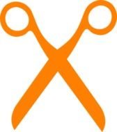 orange scissors on a white background