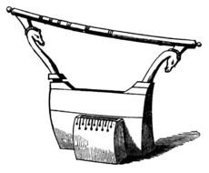 Black and white drawing of the lyre clipart