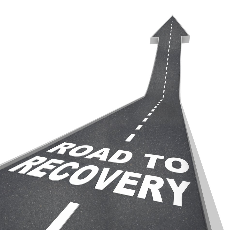 Road to recovery as the inscription in the picture