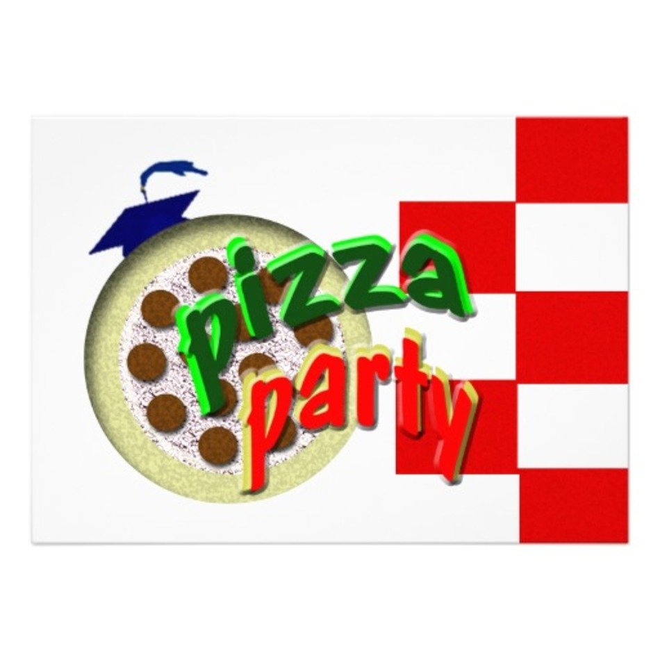 Pizza Party Invitations Graduation Custom Invitation