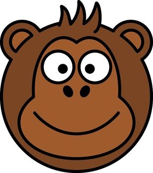 Monkey Ape Face Funny Smiley Happy Cute