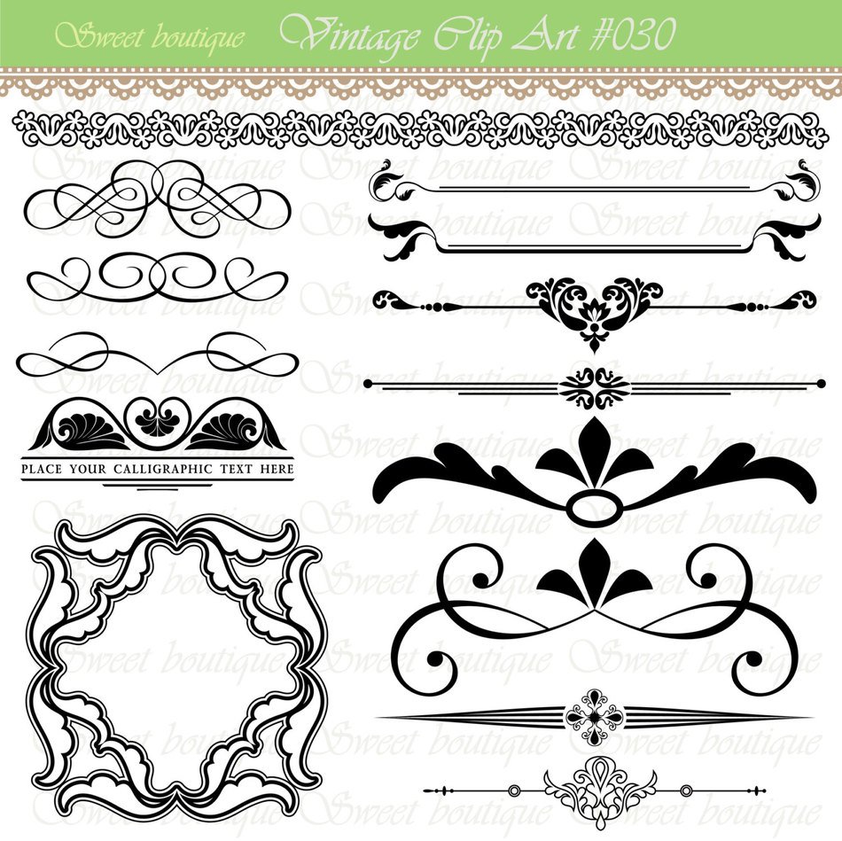wedding patterns and frames on a white background