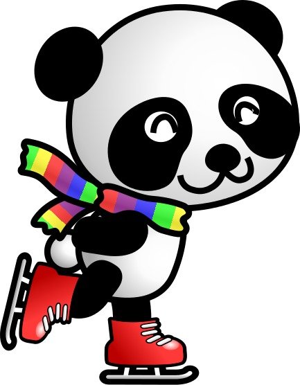 Skating panda drawing
