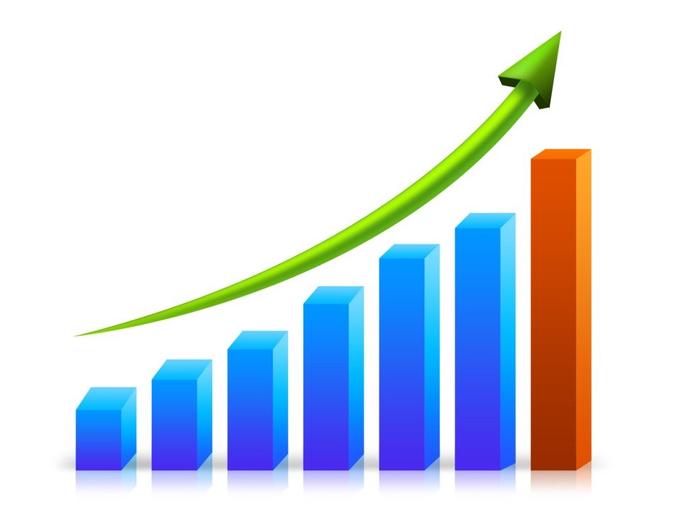 growth of a financial market in a graphic image