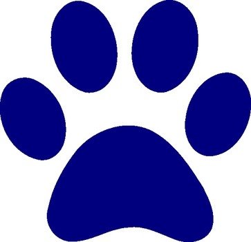 Dark Blue Paw Print At Clkercom Vector Online N2