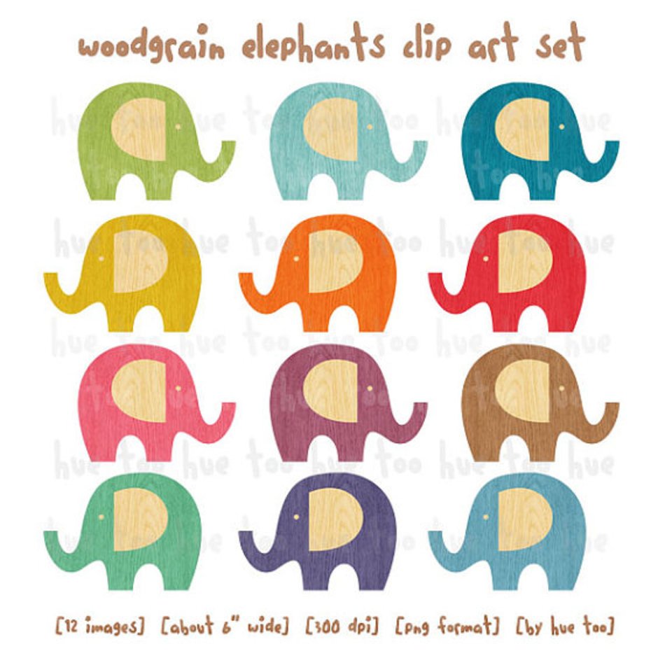 Elephant Elephants Wood Texture Rainbow Bright
