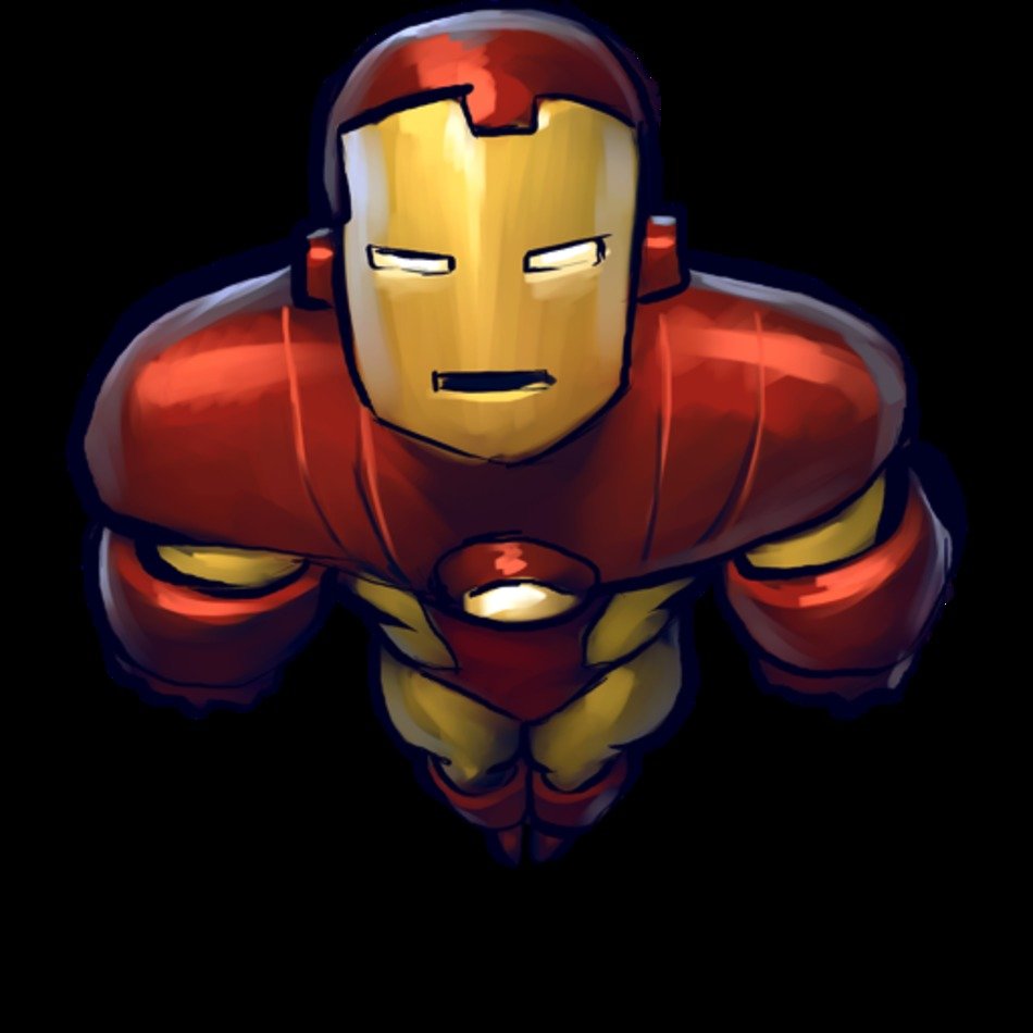 Clipart illustration of Iron Man in a Flight