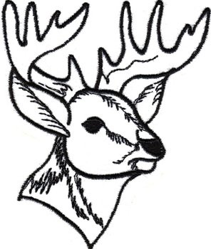 Deer Head Outline Car Tuning