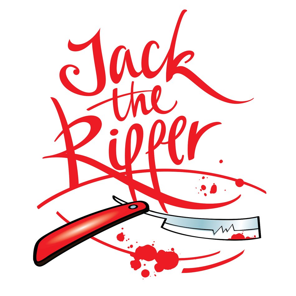 butcher logo with knife and blood