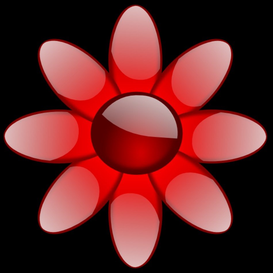 Red Glossy Flower At Clkercom Vector Online