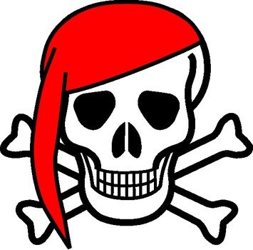 Skull And Bones With Red Scarf At Clkercom Vector clipart