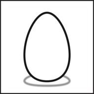 painted egg and its shadow on a white sheet