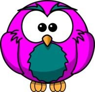 purple cartoon owl