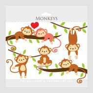 Monkey Whimsical Monkeys Cute Jungle