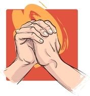 drawn two hands of a praying man