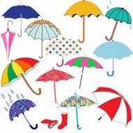 collage of colorful umbrellas